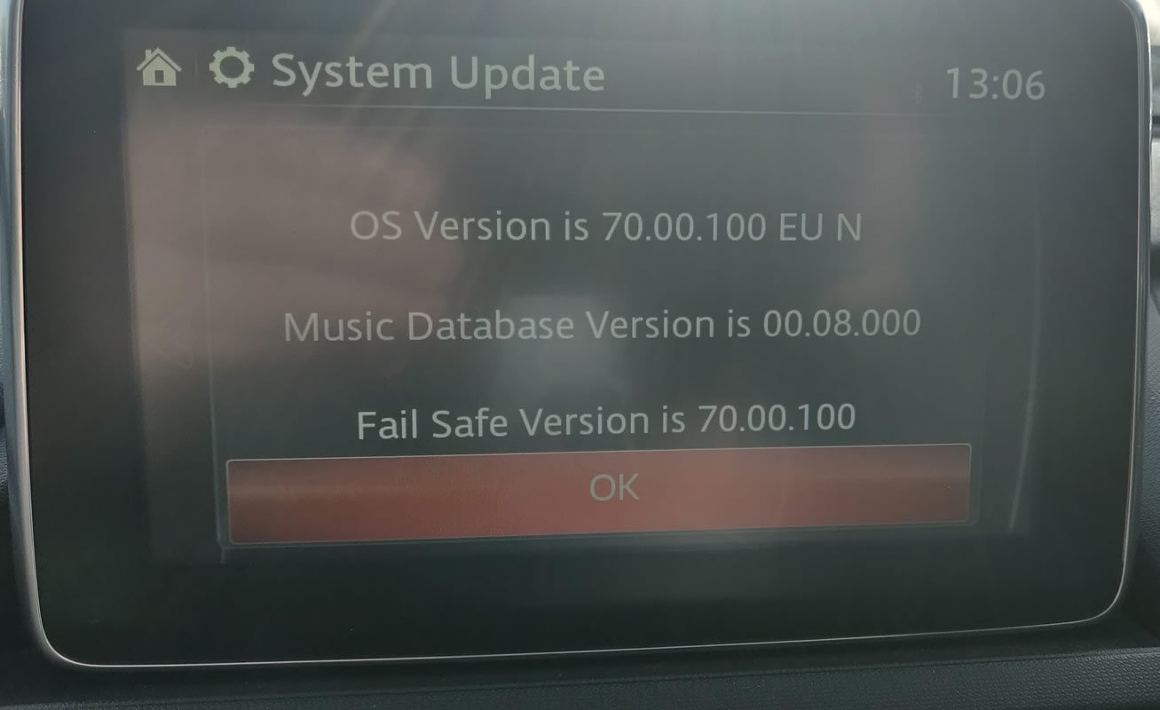 Starting infotainment version number