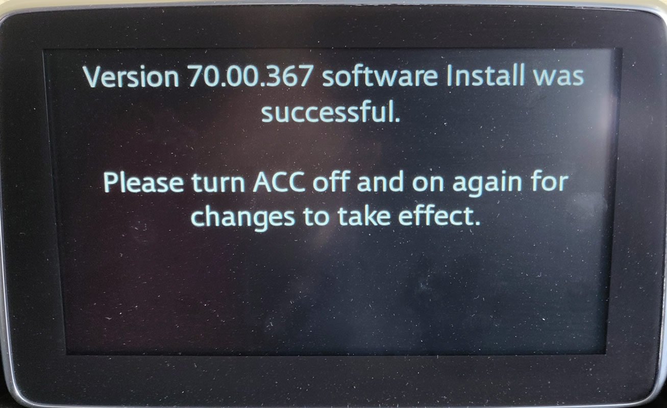 MX-5 software update completed