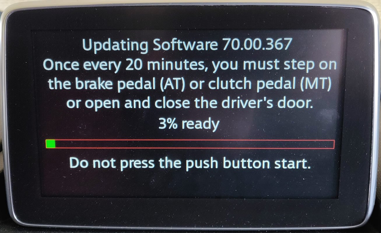 MX-5 Software Update in Progress